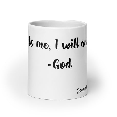 -Jeremiah 33:3 | White Mug